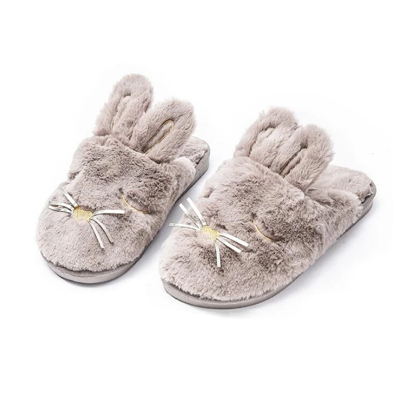 Женские зимние домашние тапки с рисунком кота из мультфильма Кроличьи на