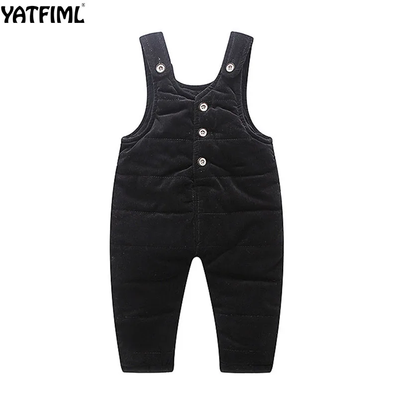 style 1 black YATFIML/ толстые Трикотажные Хлопковые Штаны для маленьких мальчиков; комбинезоны для девочек; модные вязаные комбинезоны для малышей; детские комбинезоны - Цвет: style 1 black