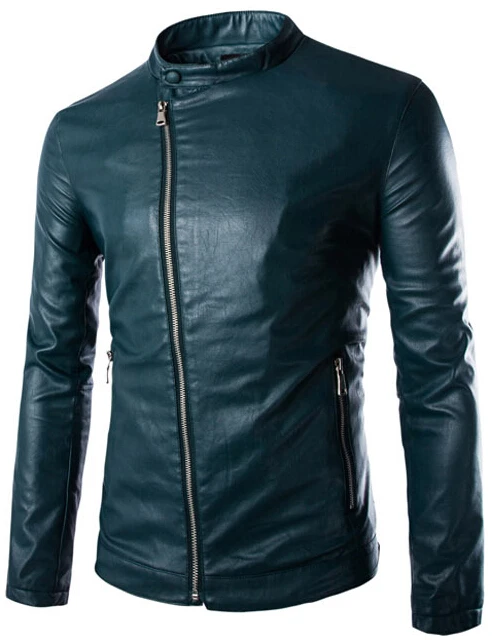 Модные осенние и зимние кожаные куртки Для мужчин PU пальто мотоцикла тонкий