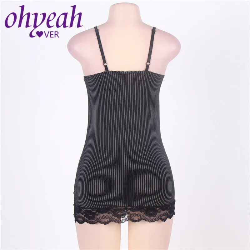 Ohyeahlover сексуальный костюм большой Размеры M 6XL облегающее платье в горизонтальную