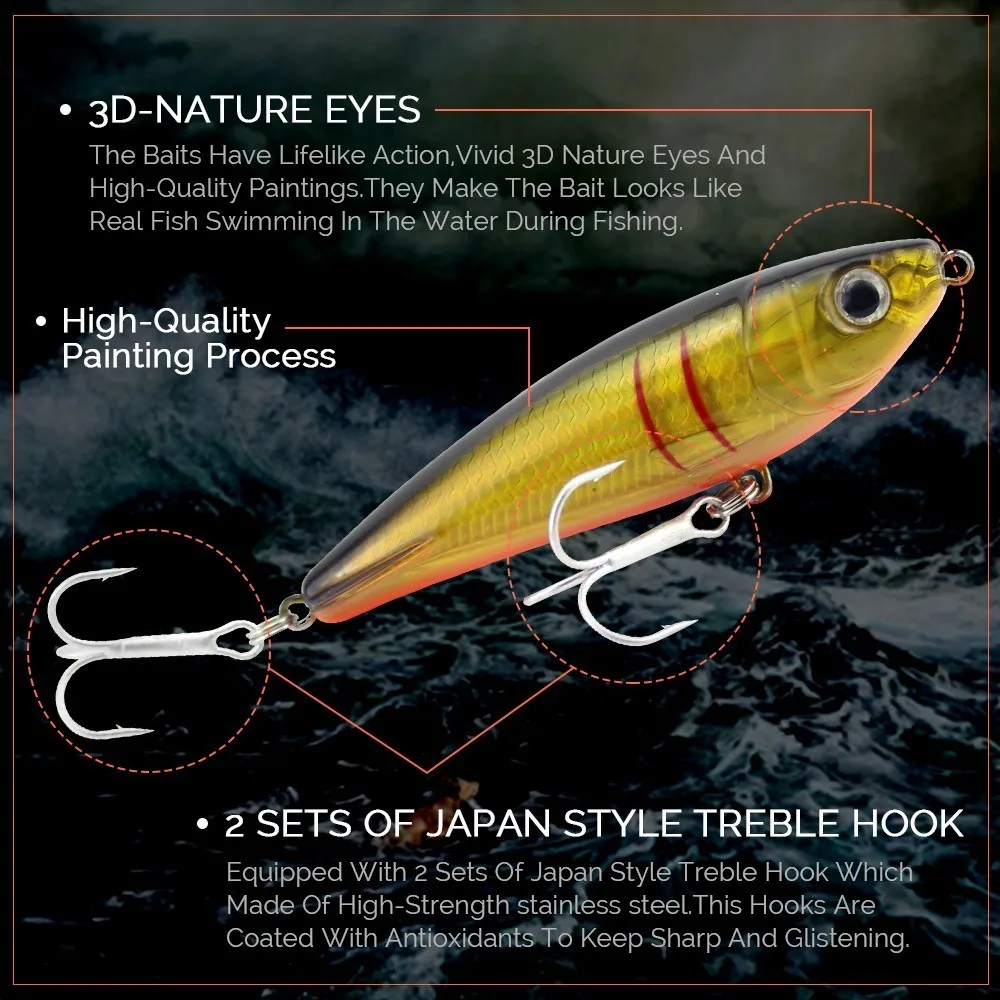 1 шт. карандаш тяжелая приманка медленная погружающаяся высокого качества ABS