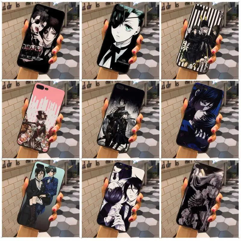 Чехол для телефона в стиле японского аниме черный Батлер Kuroshitsuji iphone X XS XR XSMax 7 8plus 6s