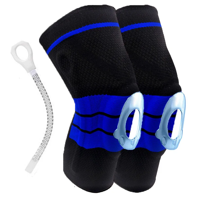 BlackBlue COYOCO силиконовый пружинный колено поддержка защита, Надколенник колодки 1 пара ног при артритах и травмах тренажерный зал рукав наколенник Meniscus наколенник - Цвет: BlackBlue