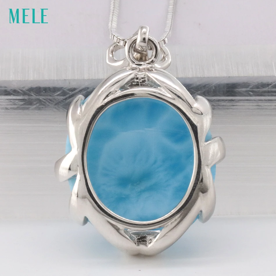 Женская подвеска из натурального серебра 925 пробы большой овальный кулон