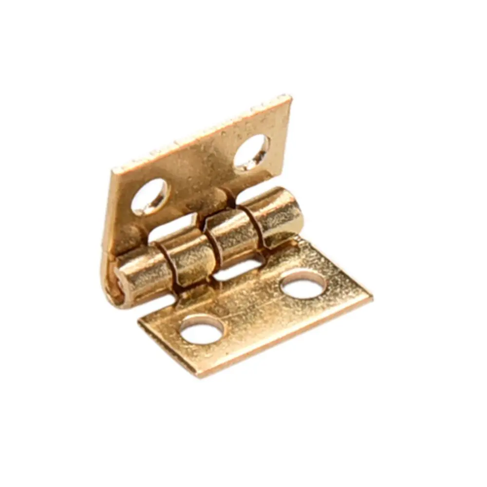 20pcs Mini Metal Hinge Golden for 1/12 House Miniature Cabinet Furniture Brass Hinge Dollhouse Miniature Cabinet Closet images - 6