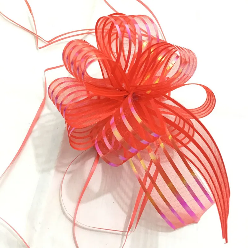 5pcs/lot Large Organza Pull Bow Ribbon for Craft Wedding Decoration red Gift Packing 50mm LH08 | Дом и сад