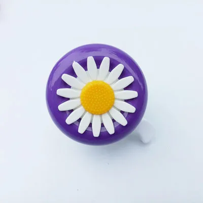 purple white Cycling Ring Bike Bell Bicycle Alarm Daisy Flower Multi-color Funny Bicycle Horns Bike Kids Children for Handlebars - Цвет: purple white