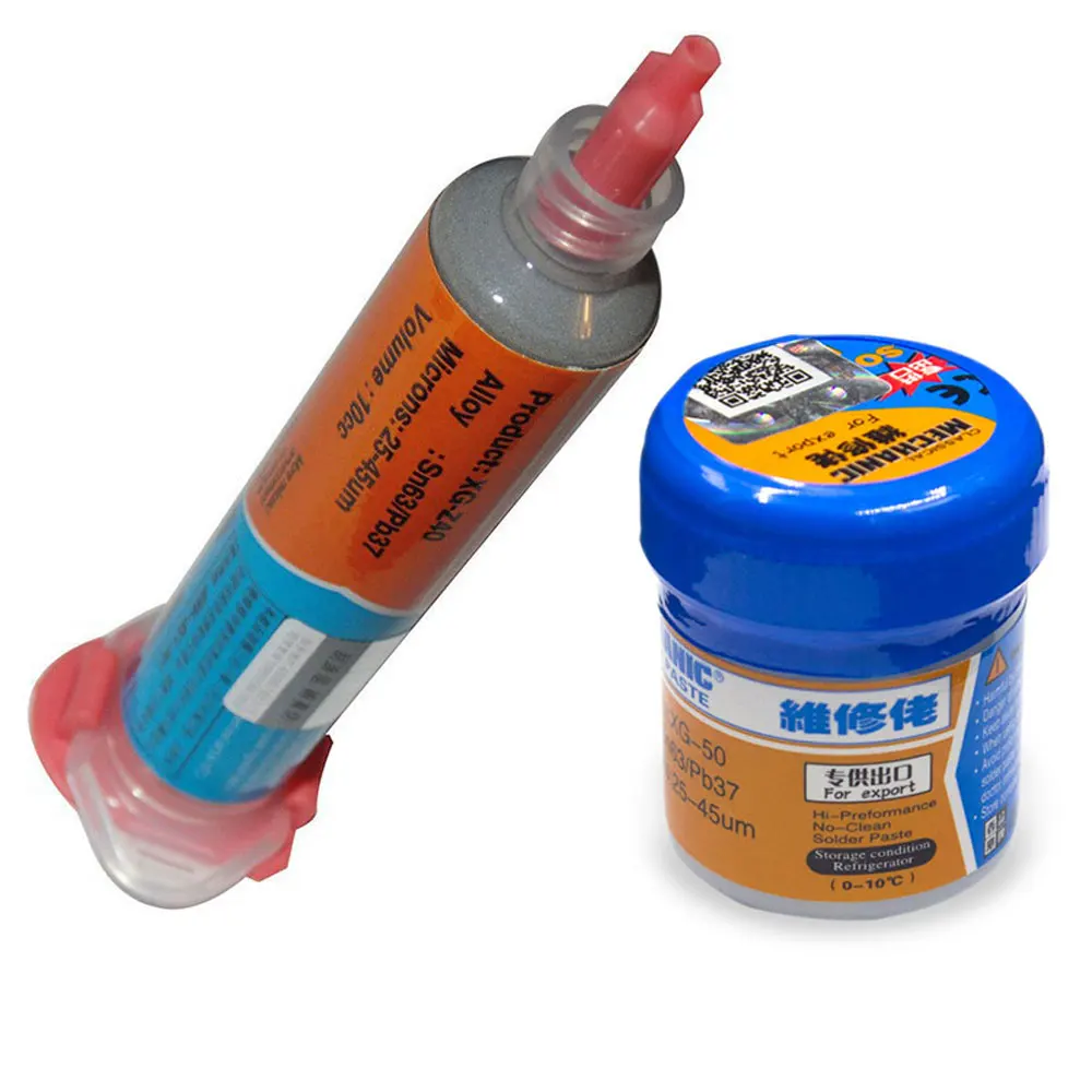 

XG50 XG40 42g 10cc Soldering Paste Flux Liquid Solder Paste SN63 Pb37 Leaded SMD BGA SMT Stencil Welding station Tool