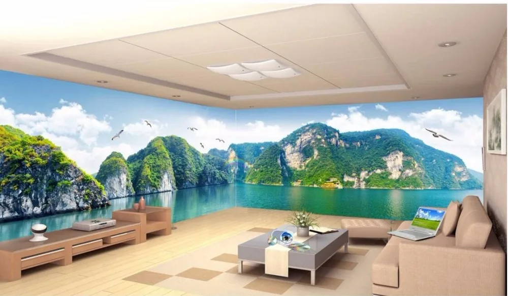 3d обои на заказ нетканые и роспись шелке фото длинная нарисованная hd guilin