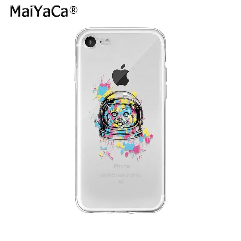 Мягкий силиконовый чехол для телефона MaiYaCa Astronaut rocket planet space из ТПУ Apple iPhone 8 7 6 6S Plus X
