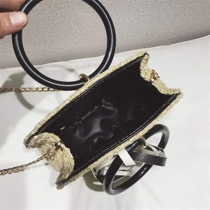 Ins super fire bag portable straw small round female 2019 new tide tassel woven shoulder Messenger handbag | Багаж и сумки