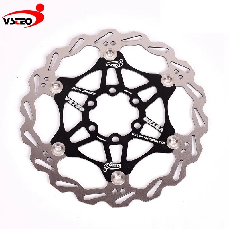 Black-180MM Велосипедный тормозной диск MTB тормозной поплавок плавающие дисковые роторы 160 мм 180 мм 203 мм гидрааулиновые дисковые Тормозные колодки поплавок роторы запчасти для велосипеда - Цвет: Black-180MM