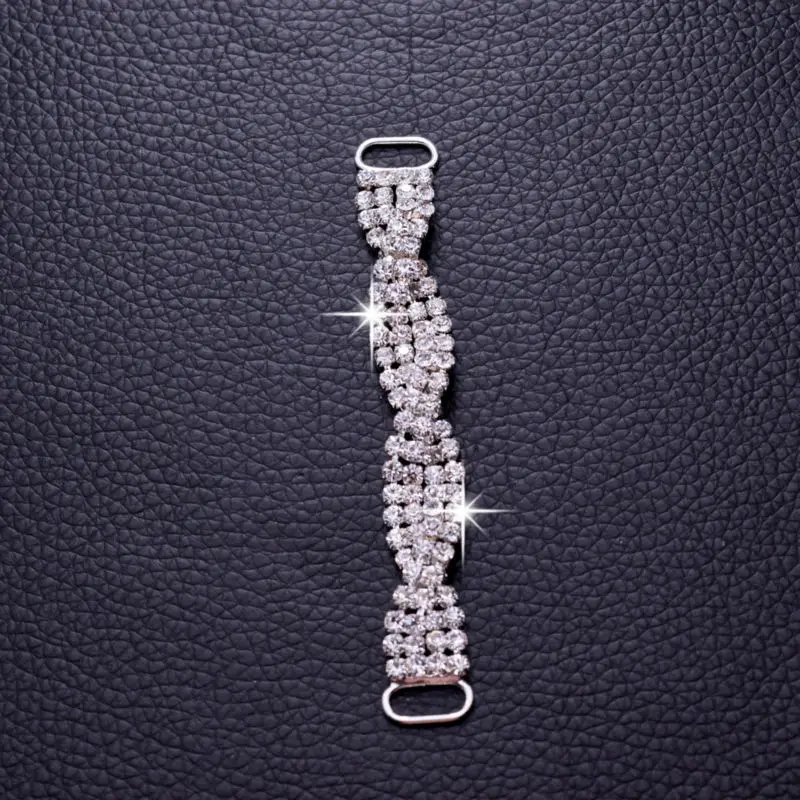 10 шт. плетеные стразы из прозрачного камня соединители для бикини пряжки