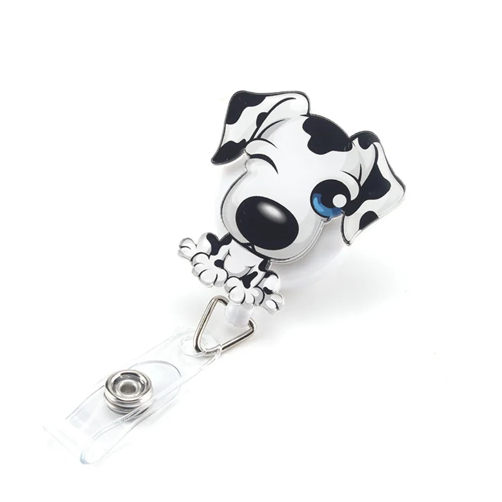 1pc Cute Cartoon Dog Retractable Nurse Badge Reel Students Id Card Holder Pull Key ID School Supplies | Канцтовары для офиса и