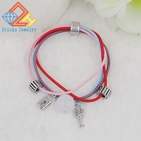 thread bracelet european and american popular female bracelet mixing strong elastic rope key and lock alloy accessories