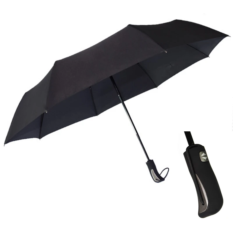 

New Big Strong Fashion Windproof Men Gentle Folding Compact Fully Automatic Rain High Quality Pongee Umbrella Women Advertising