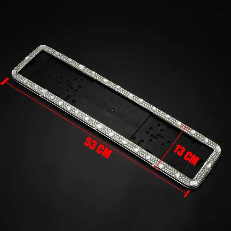 

Car License Plate Frame Crystal Stainless Steel Russia Number Plate Holder For Europe Germany Diamond universal for vw polo 6r