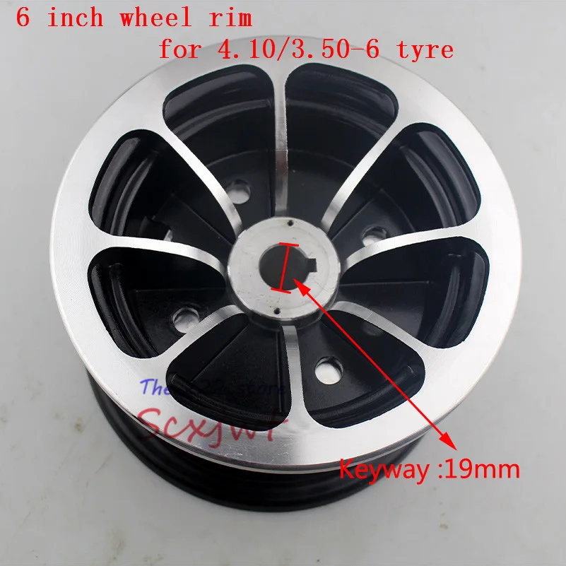 6-inch keyway Aluminum alloy wheel hub fits for 4.10/3.50-6 tyres inner tube 6 '' ATV kart car Scooter Snow sweeper rims