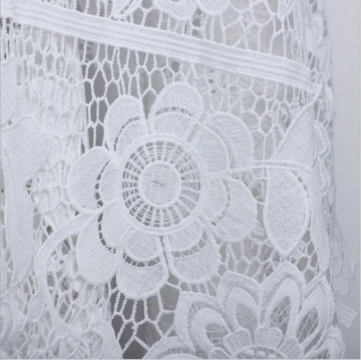 Женское платье из молочного шелка с вышивкой черно-белое кружевное новинка 2019 |