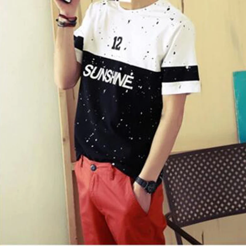 2016 New spring summer boy t shirts student T Shirts Men's Slim Fit Stylish Short-Sleeve Breathable men tops XD2625 | Мужская одежда