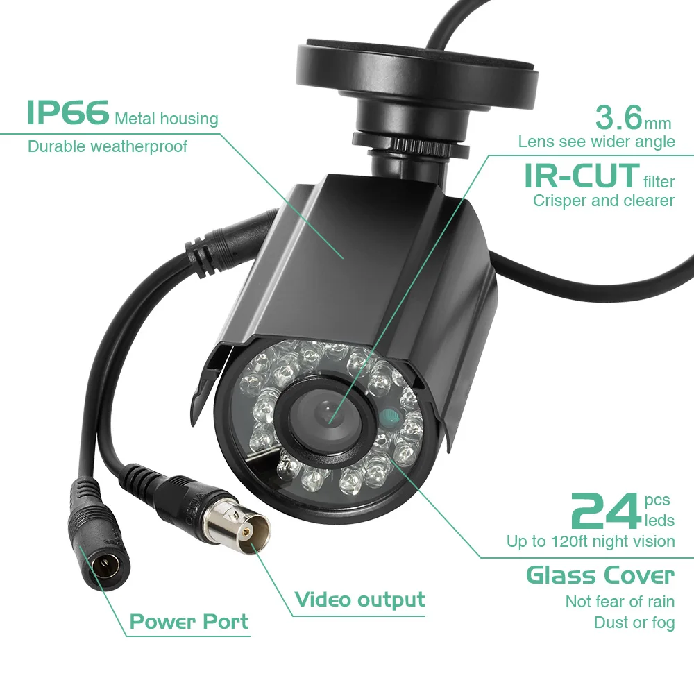 Fuers наружная водонепроницаемая IP66 1200TVL HD мини CCTV камера 20 м IR CUT инфракрасная