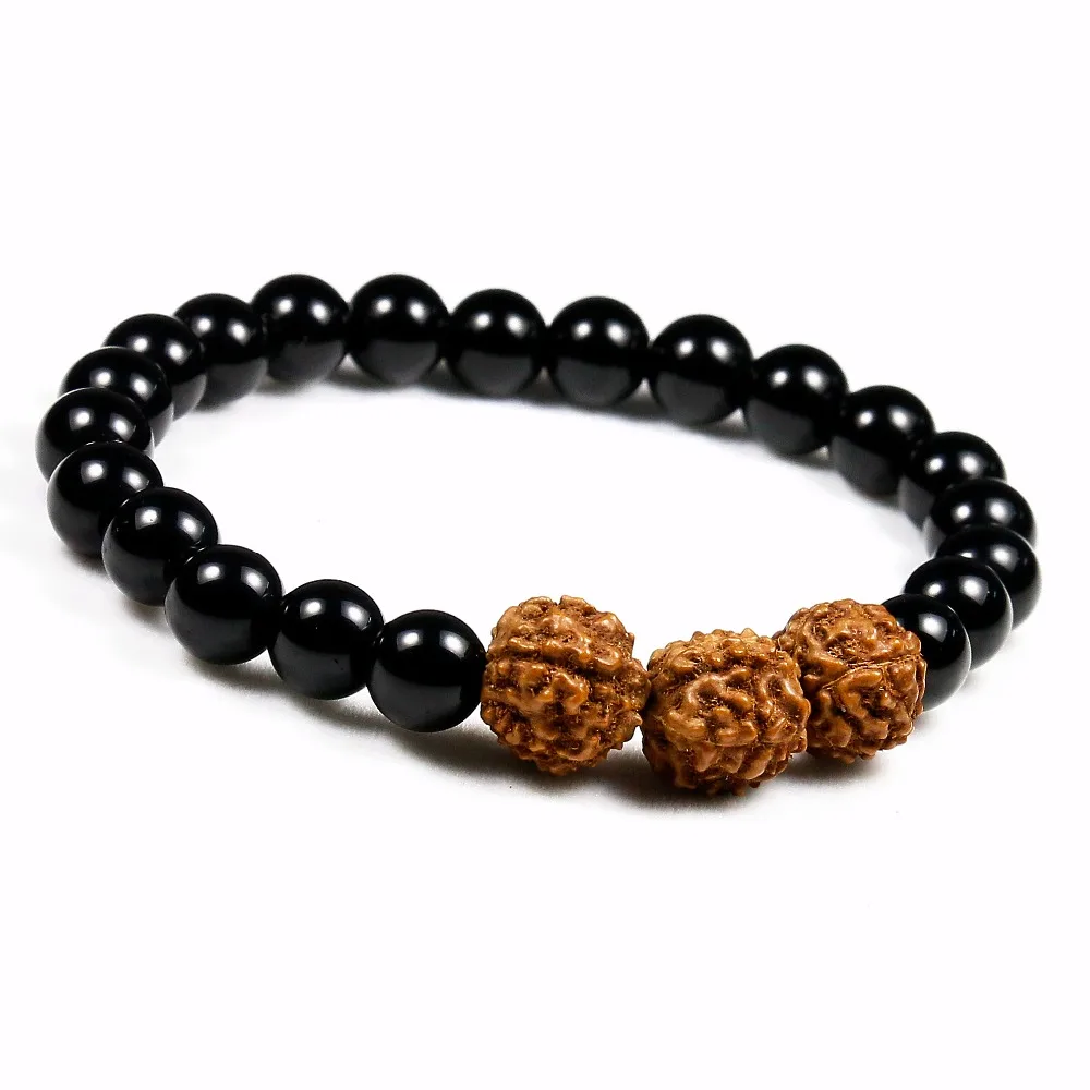 Регулируемый браслет с подвесками ручной работы для мужчин и женщин 8 мм|rudraksha