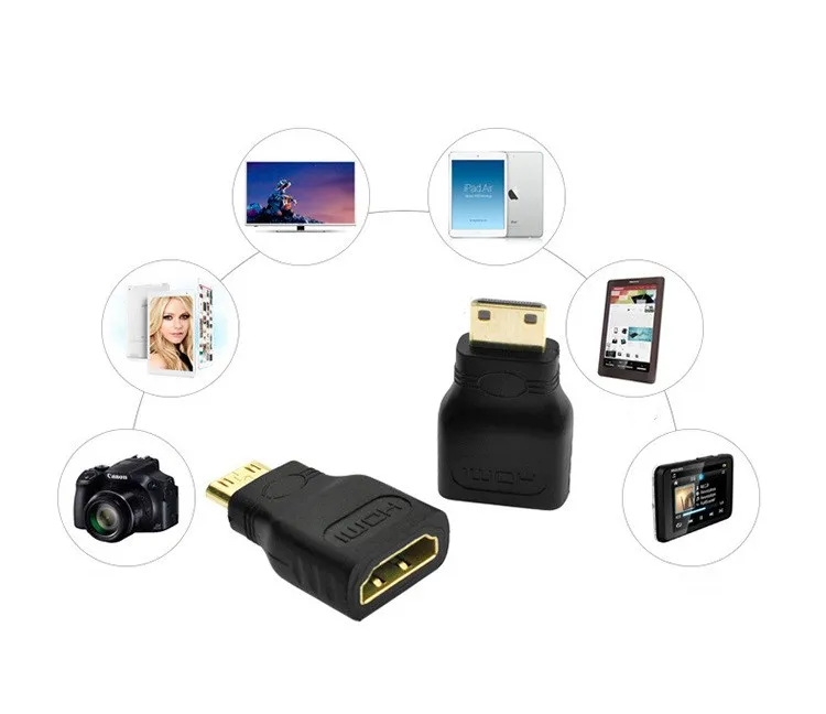 Адаптер HDMI Male-HDMI Female Позолоченный разъем для смартфонов видеокамеры планшеты
