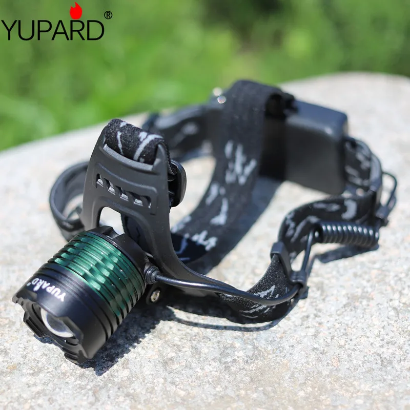 YUPARD новейший XM-L2 LED T6 Zoom фары яркий масштабируемый налобный фонарь + 2*18650 2200 мАч