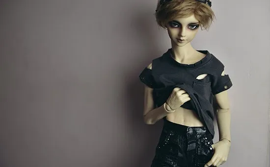 Панк уличная Классическая Серая Футболка с отверстиями для BJD 1/4 1/3 SD17 Одежда
