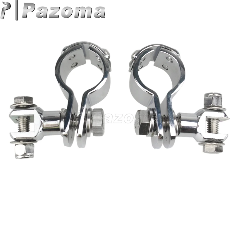 

PAZOMA 1 1 1/4 "зажимы для защиты двигателя мотоцикла, хомуты для шоссе, хромированные подставки для ног, крепежные зажимы для Harley 32 мм 38 мм 28 мм 1 1/2"