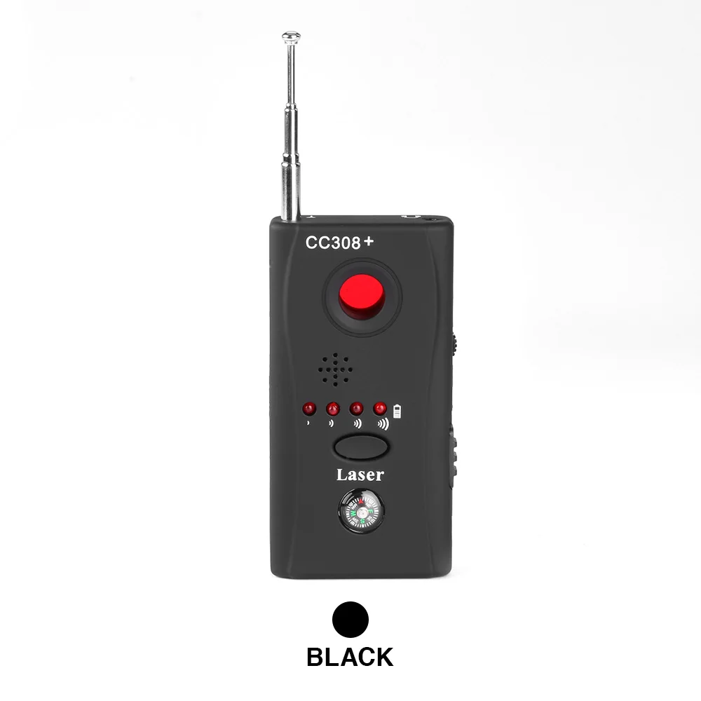 Black ET полный спектр Анти-Шпион детектор ошибок CC308+ мини беспроводная камера скрытый сигнал GSM WiFi детектор ошибок зонд-монитор анти шпион - Цвет: Black