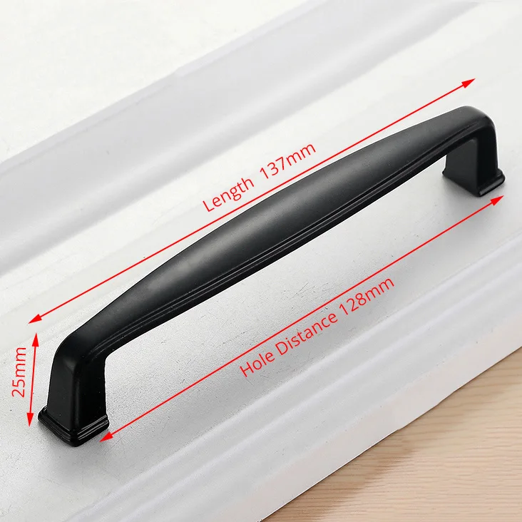 Handle-8885C-128 NAIERDI алюминиевый сплав черный шкаф ручки американский стиль твердый кухонный шкаф ручки для выдвижных ящиков оборудование для обработки мебели - Цвет: Handle-8885C-128