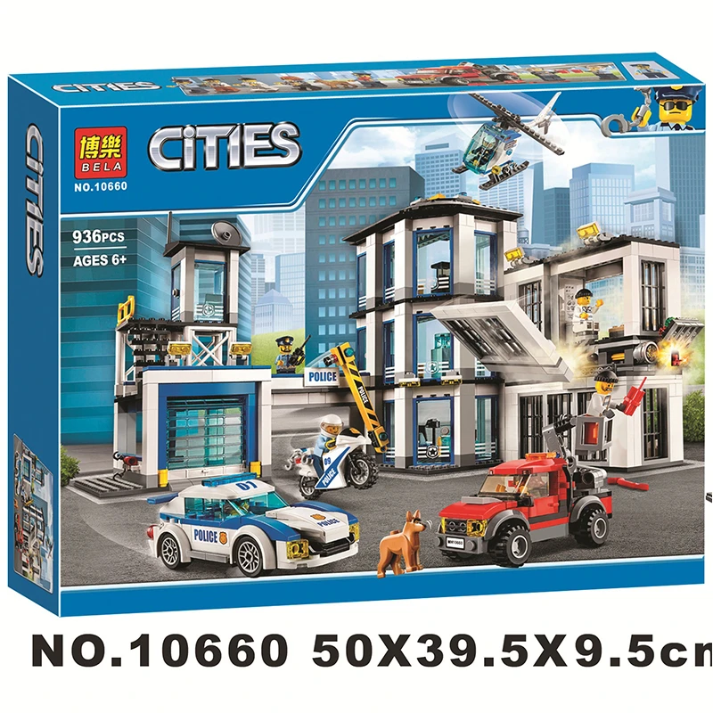 Bela Building Blocks Compatible Legoe city Police Station Motorbike Helicopter Model Brick Toys gifts for children 2019 new toys | Игрушки и