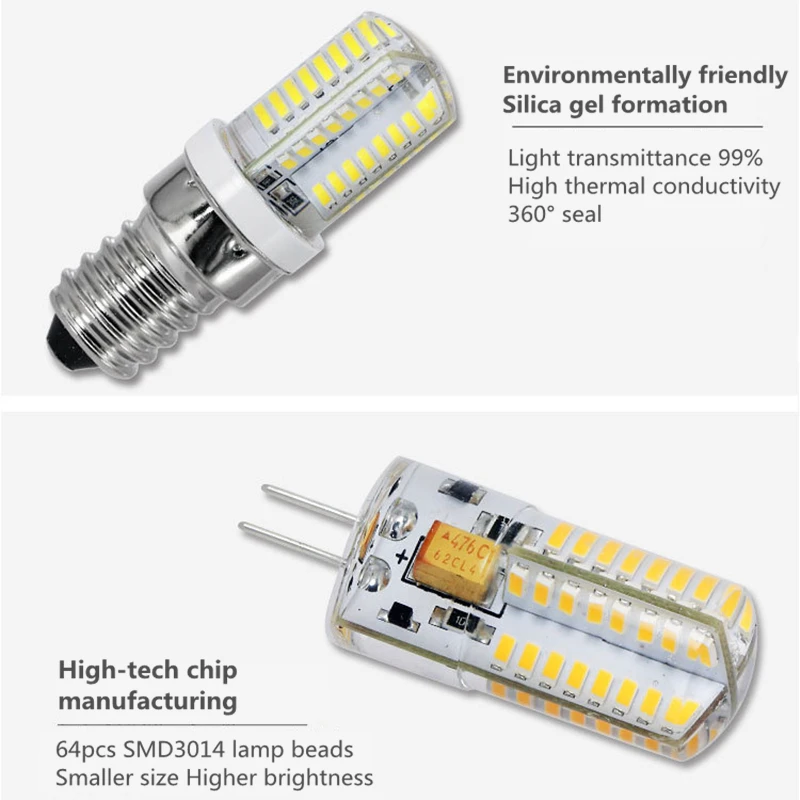 2 шт. G9 E14 светодиодный светильник мини лампы AC220V AV110V DC 12V SMD3014 прожектор люстра