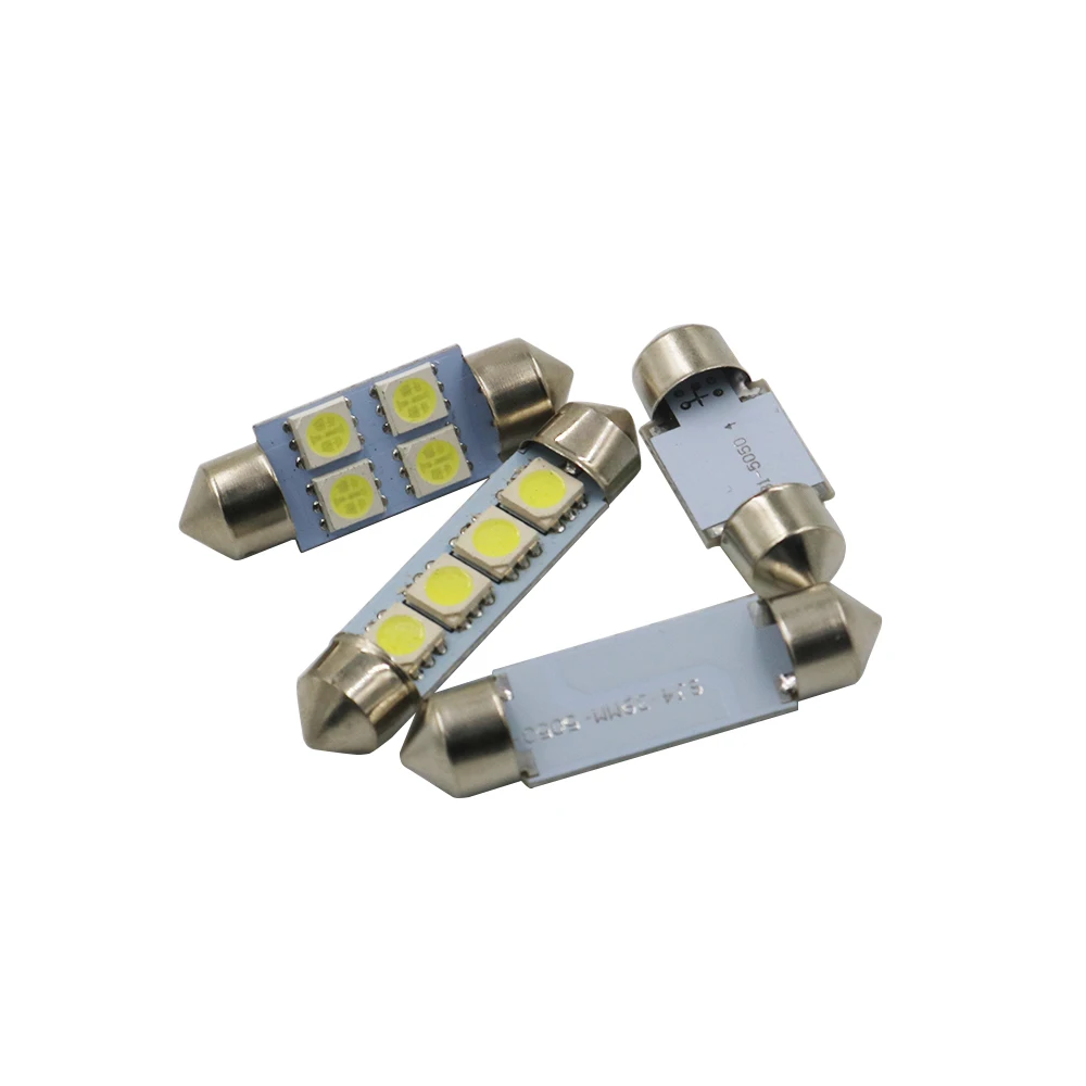 YSY 100 шт. белый 31 36 39 41 мм 5050 SMD 4 светодиодные лампы DC12V Авто C5W Интерьер Купол для
