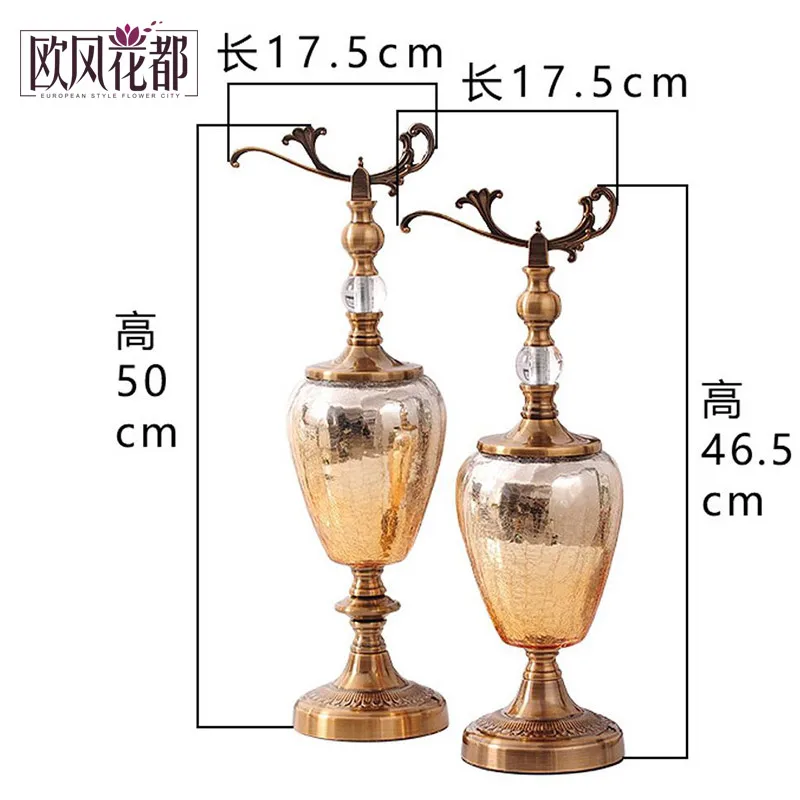 

European model decoration ornaments jewelry Home Furnishing American luxury retro coffee table ceramic storage tank