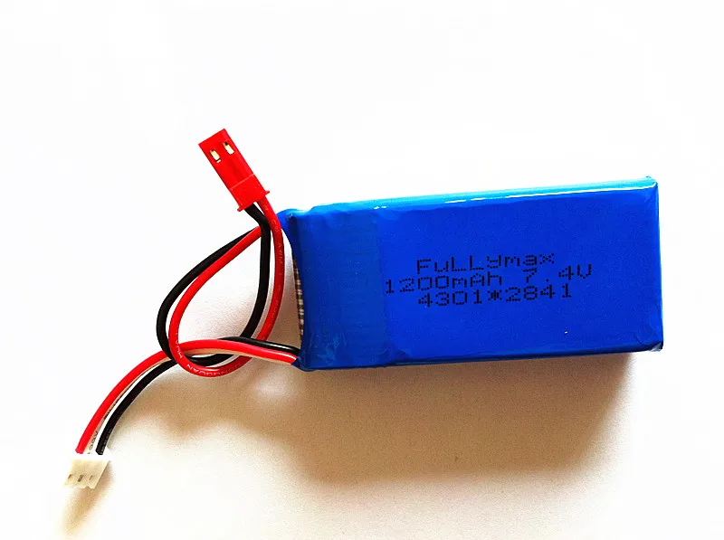 7,4 V 1000Mah 1200Mah литий-полимерный Lipo аккумулятор для WLToys V912 V262 V353 4Ch одиночный пропеллер Радиоуправляемый вертолет - Цвет: 1200  Mah
