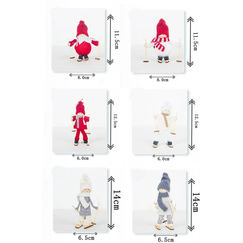 Новогодние рождественские зимние лыжные плюшевые куклы рождественская елка