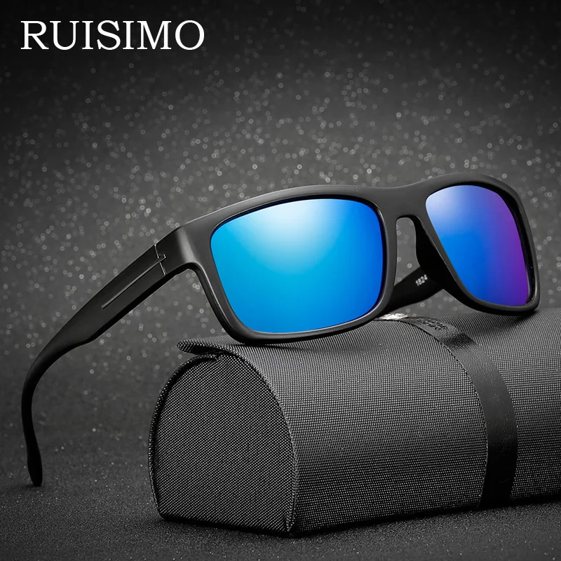 Поляризованные солнцезащитные очки Polaroid квадратные черные большие для мужчин и