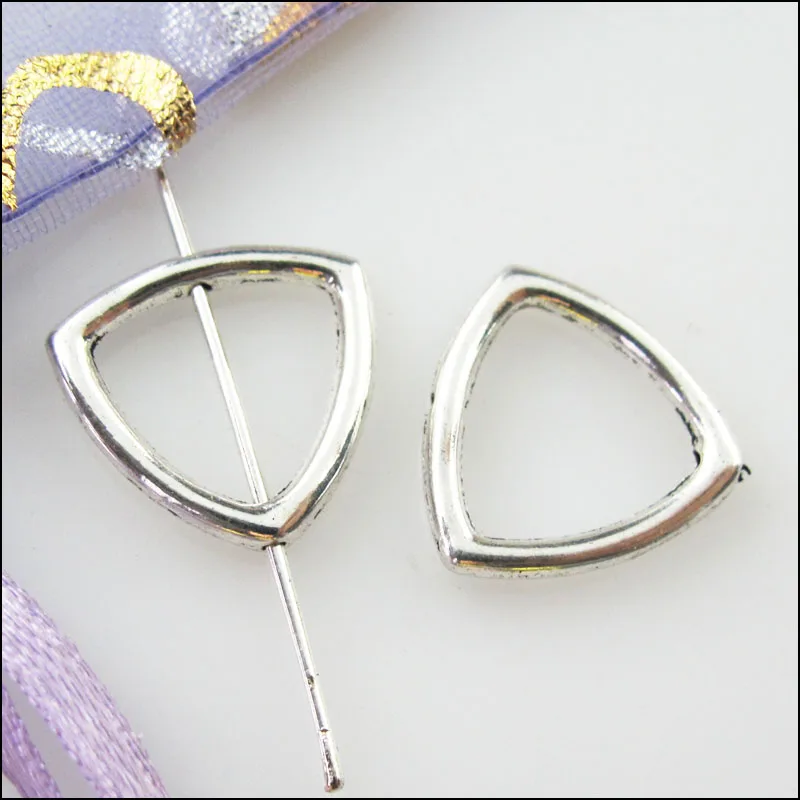 40 шт. тибетские серебряные треугольные круглые разделительные рамки бусины