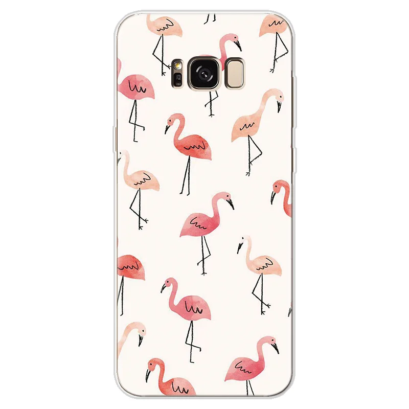 duohln Фламинго чехол для samsung Galaxy S5 S6 S7 край S8 S9 Plus Note 8 9 A3 A5 A6 A8 J2 J3 J5 J7 Prime ТПУ прозрачный чехол для телефона - Цвет: duohln