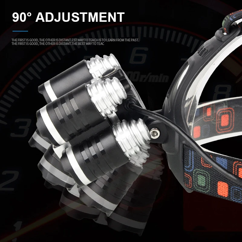 Налобный фонарь водонепроницаемый для рыбалки головной убор T6 вспышки 5000LM USB 18650