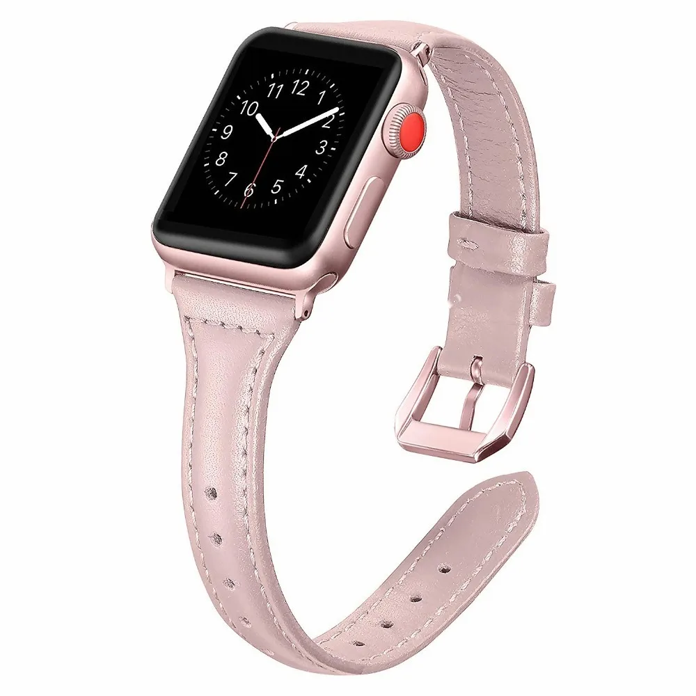 Кожа Тонкий спортивный браслет ремни для Apple Watch группа 4 44/40 мм цветочный мужчин/женщин часы ремешок для iwatch серии 3/42/38 мм