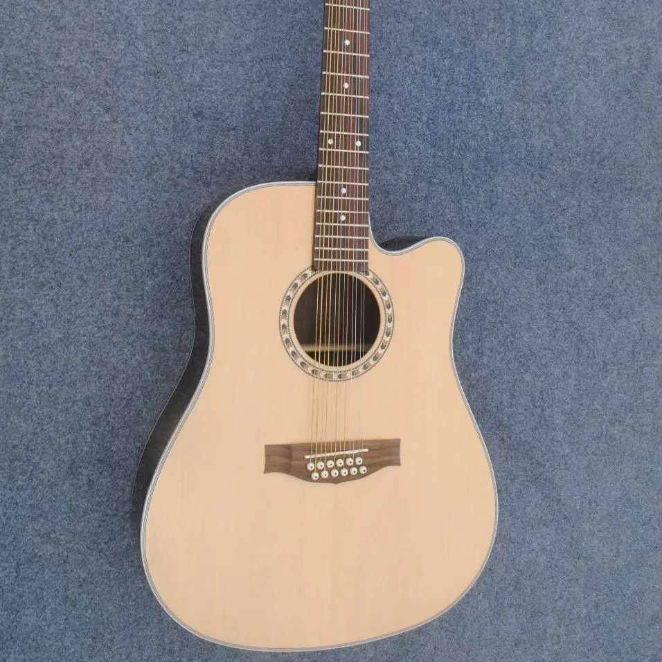 

customeized 12 strings acoustic guitar with solid spruce top rosewood back &side