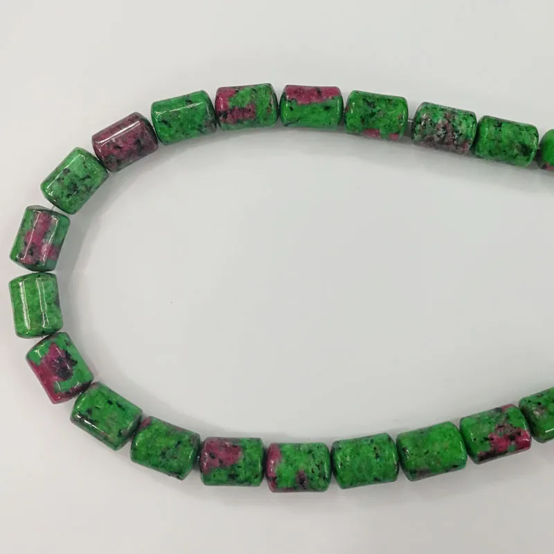 

Модные цилиндрические бусины из натурального эпидота, оптовая продажа бусин из натурального камня, 14 мм * 10 мм 24 шт./лот для ювелирных изделий, аксессуары