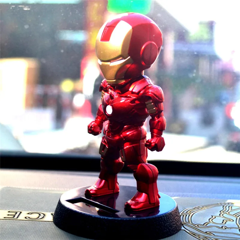 Popigist Marvel Мстители 5-дюймовый Железный человек солнечные bobble головка действие Релаксация игрушки для автомобиля Офис. ограниченная серия