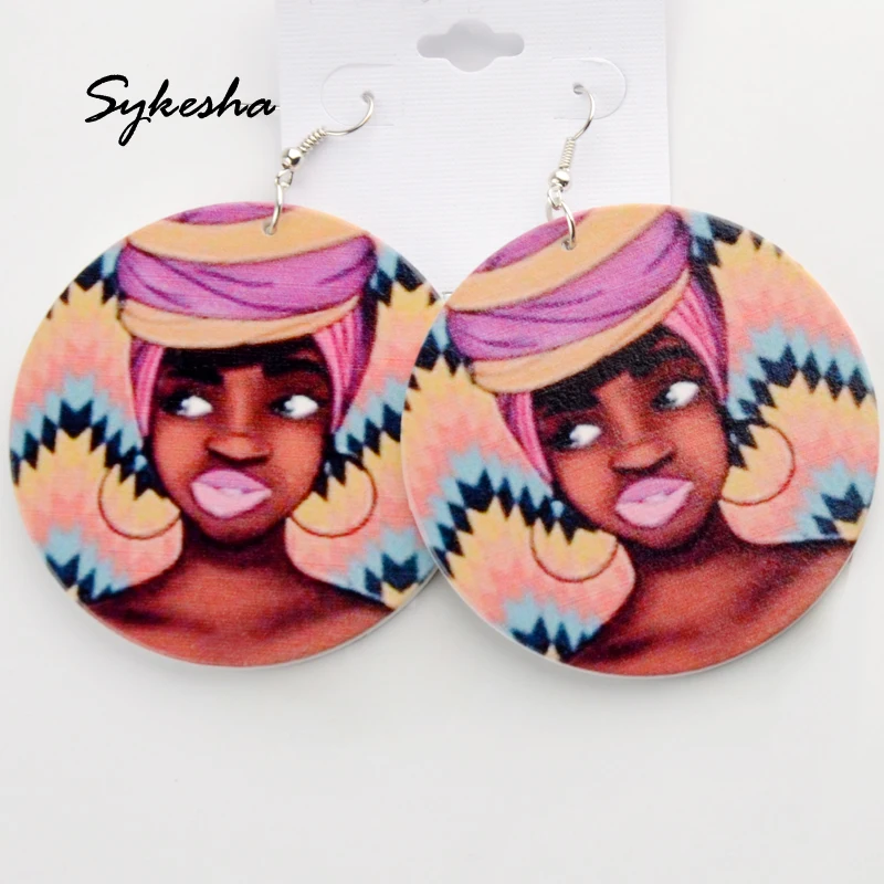 Новинка 6 см этнические ювелирные изделия деревянные серьги подвески милые с