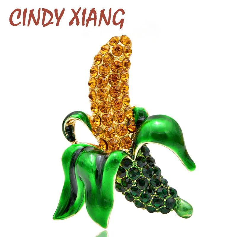 Женская брошь "Кукуруза" CINDY XIANG, яркое украшение с эмалью и стразами в форме кукурузы для платья, рубашки, футболки, аксессуар для детей, идея для подарка