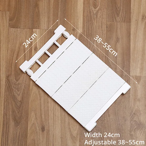 24White-38-55cm Шкаф перегородка держатель для хранения вешалка для шкафа Регулируемый многослойный Органайзер Полка Ванная комната держатель кухня отдельный каркас - Цвет: 24White-38-55cm