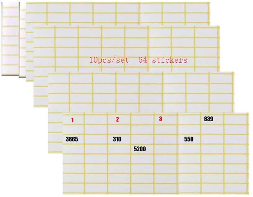 10pcs 64 stickers 64/128/192/256 шт. алмазов картина Аксессуары для инструментов Коробка органайзер прозрачный Пластик Стразы сверла Мозаика из бисера ящик для хранения - Цвет: 10pcs 64 stickers